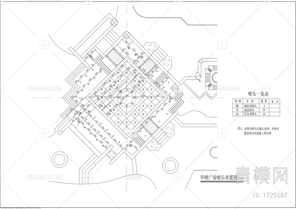 一套旱喷广场的施工图