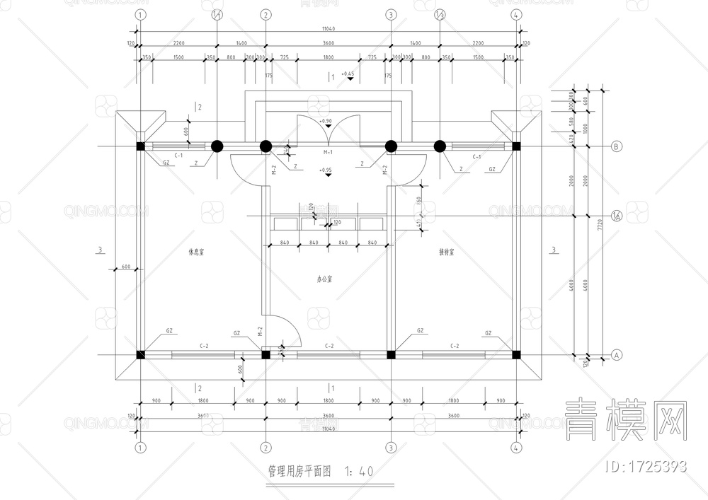 公园管理用房建筑结构图