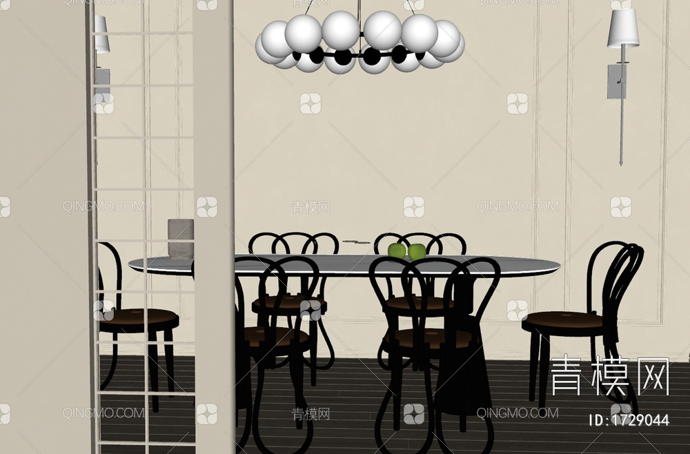 餐厅 餐桌椅 吊灯