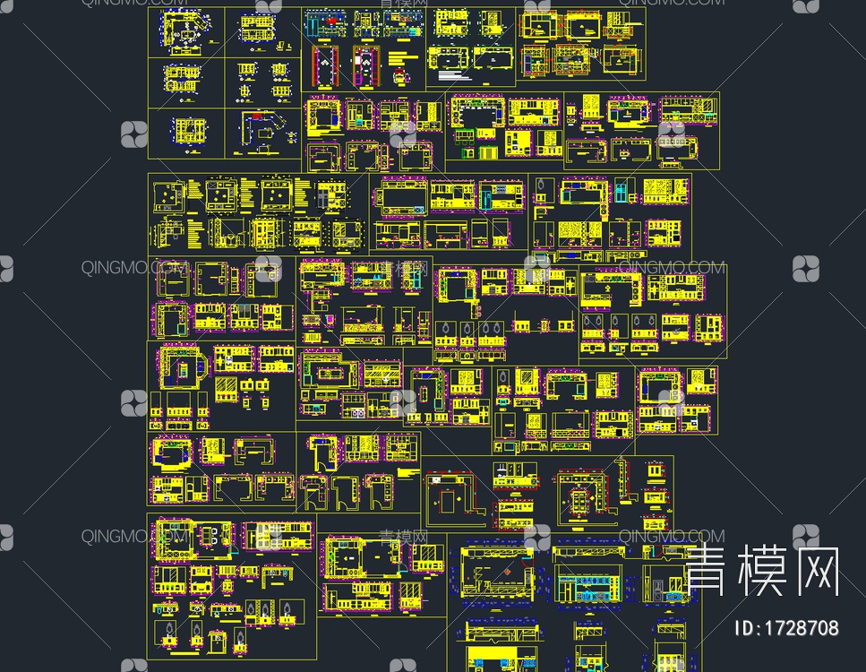 最新整体橱柜设计CAD图库