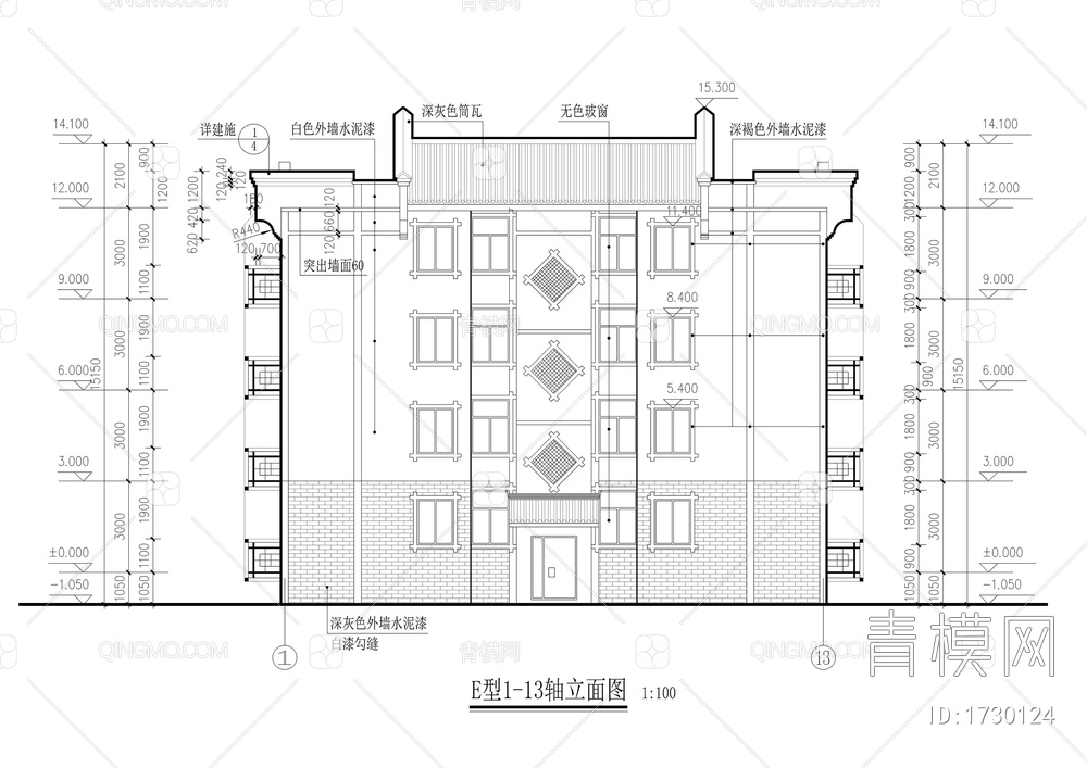 三款经典微派建筑施工详图