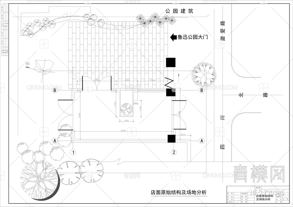公园门口鲜茶店设计图