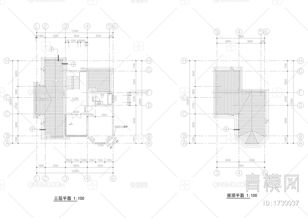 乡村自建三层别墅建筑结构图