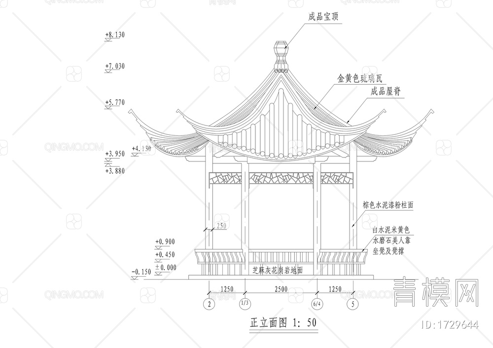 古建六角亭施工详图