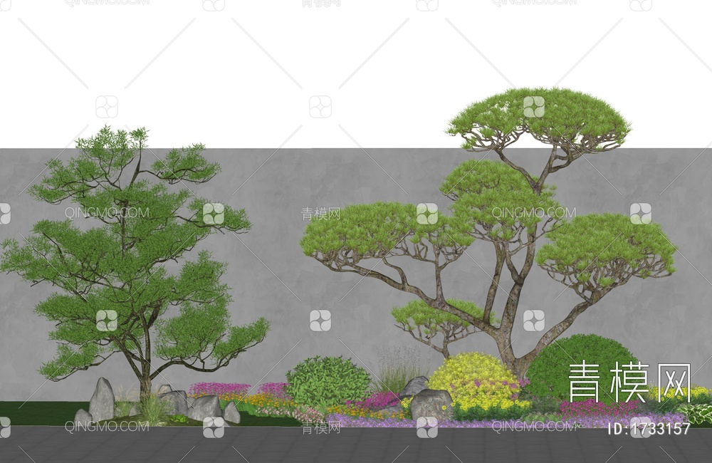 景观庭院造型树组合