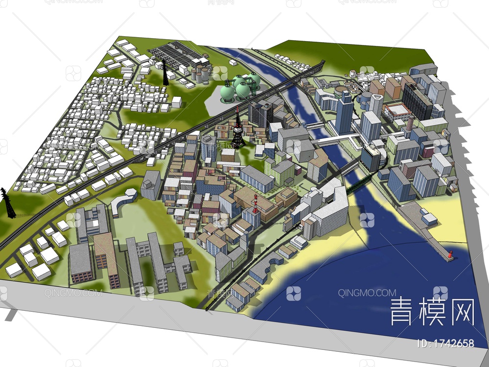 滨水景观城市规划总模