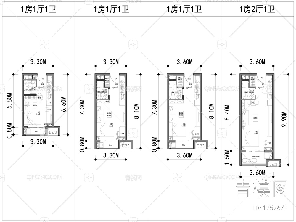 公寓户型标准平面