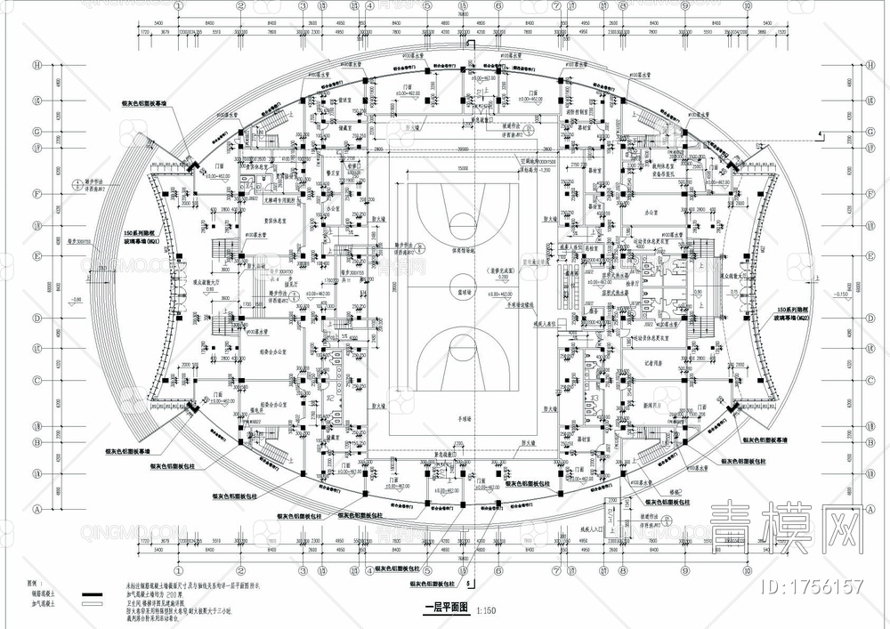 体育馆建筑CAD图