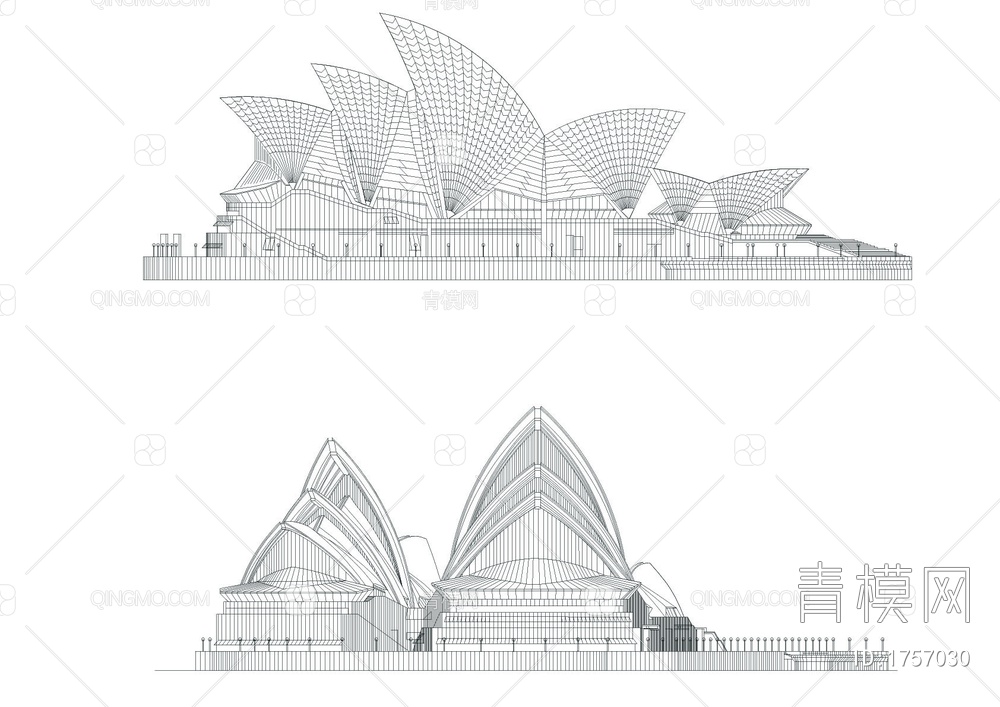 悉尼歌剧院平立面图