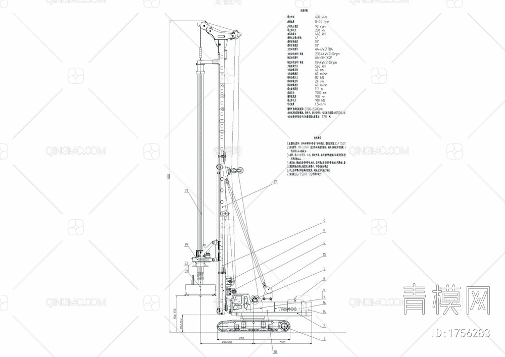 挖钻机CAD机械图