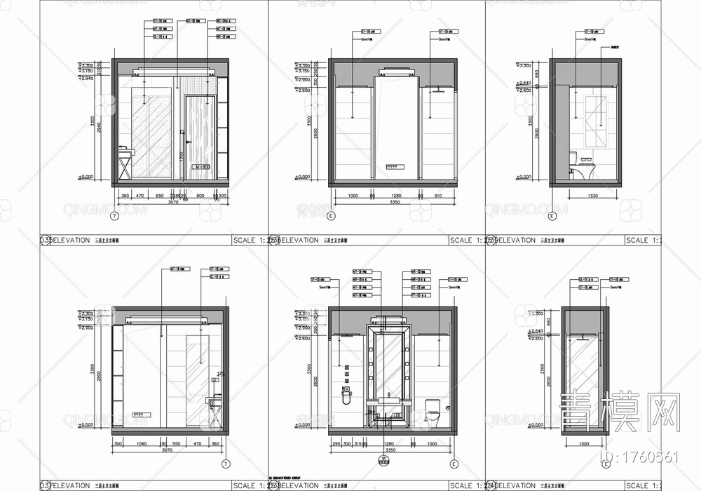 230㎡四层小别墅室内施工图  别墅 洋房 家装 私宅 样板房