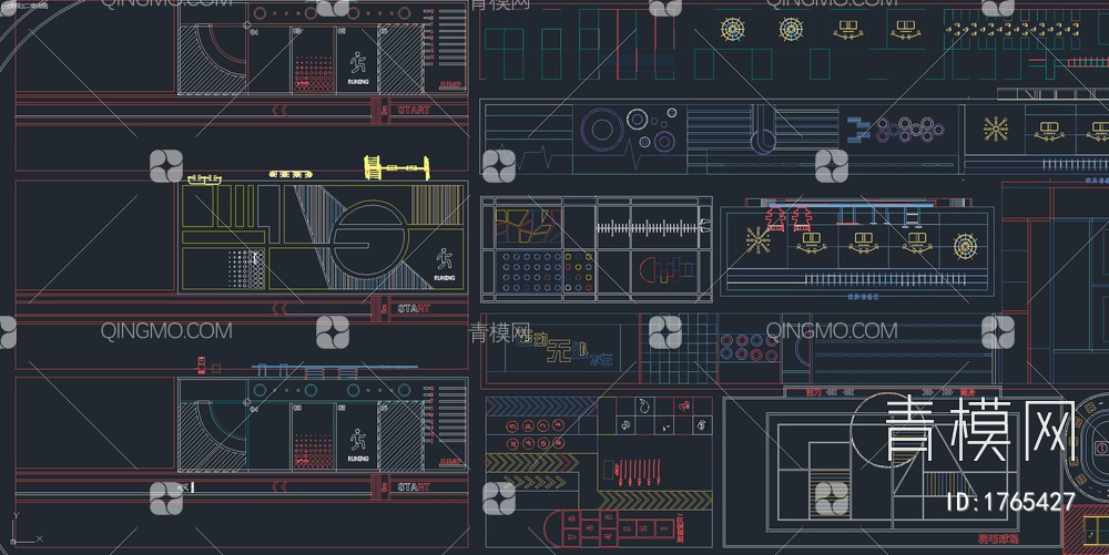 超全儿童活动场地健身器材CAD图库