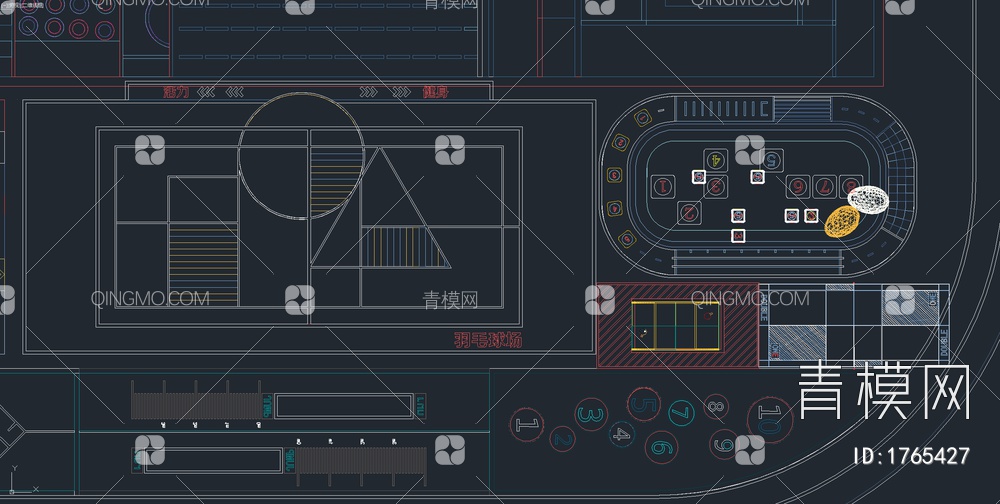 超全儿童活动场地健身器材CAD图库