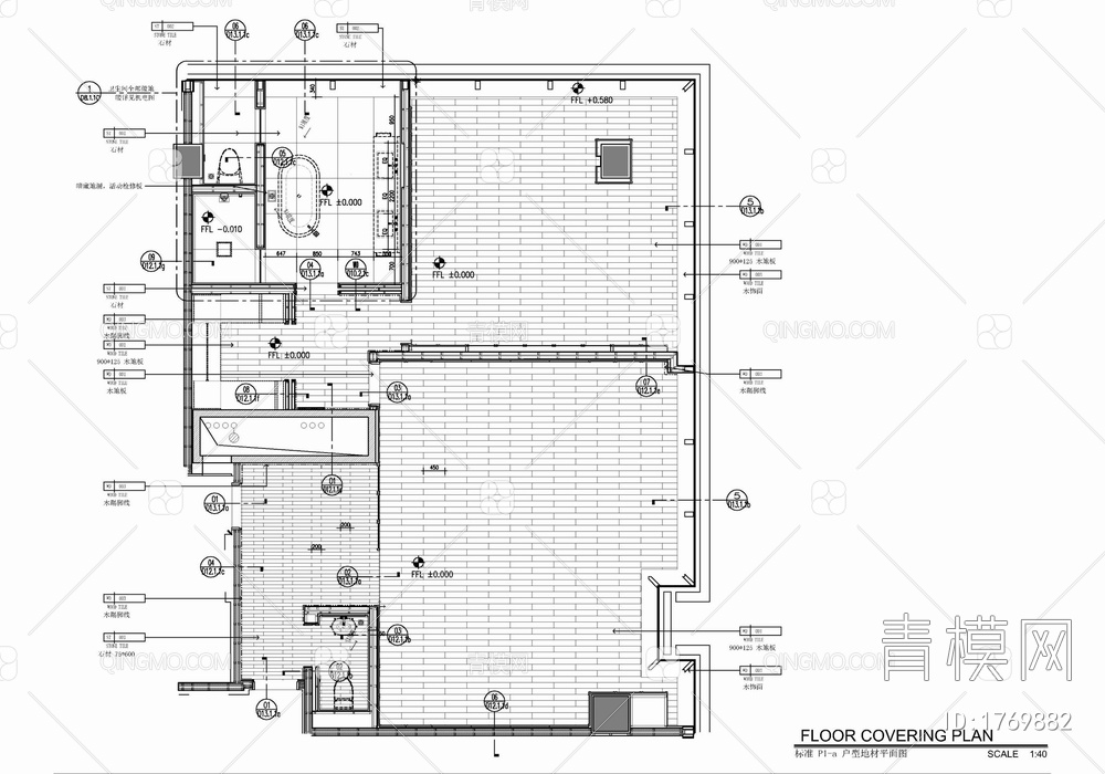 120㎡酒店豪华客房套房室内施工图 酒店客房 套房 大床房