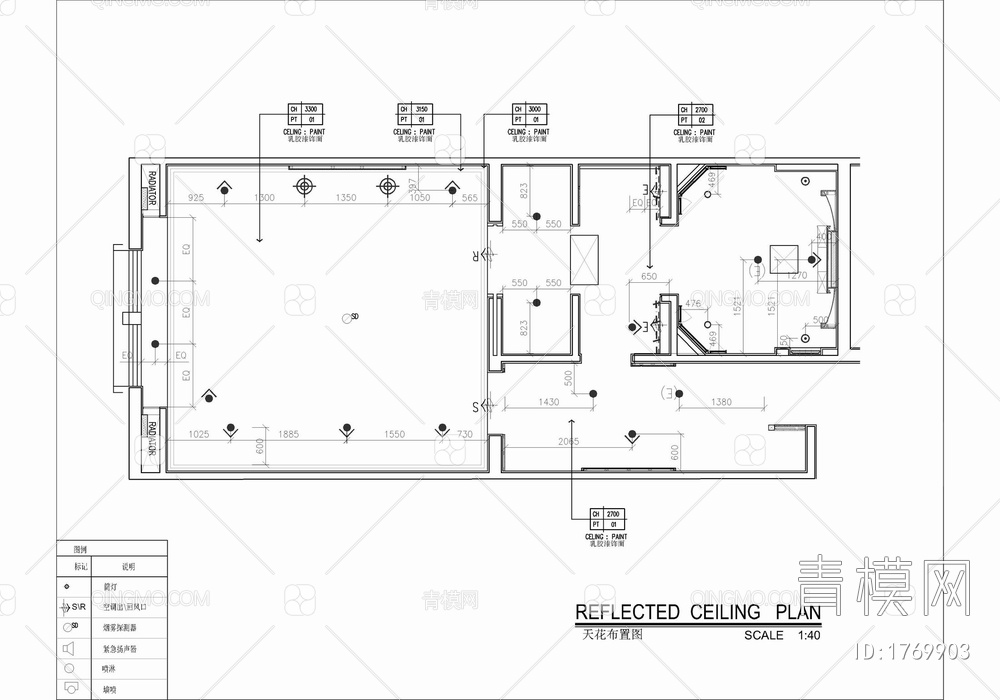 55㎡酒店标准大床房室内施工图 客房 大床房 单人间 套房