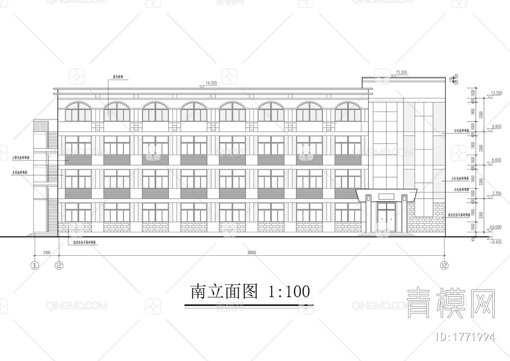 中学学生公寓楼建筑图