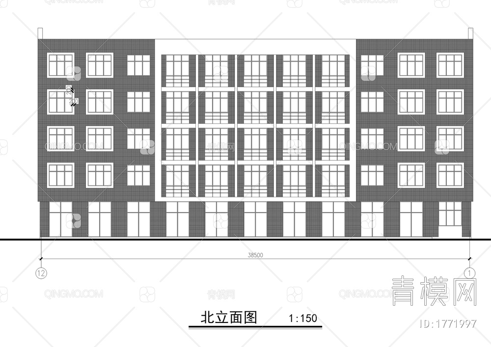 中学食堂和宿舍楼建筑施工图