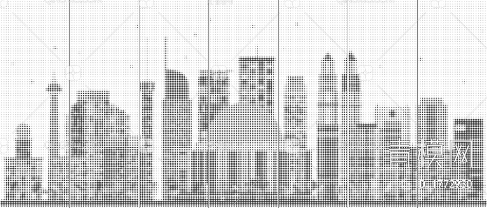 建筑剪影 城市剪影 穿孔铝板贴图