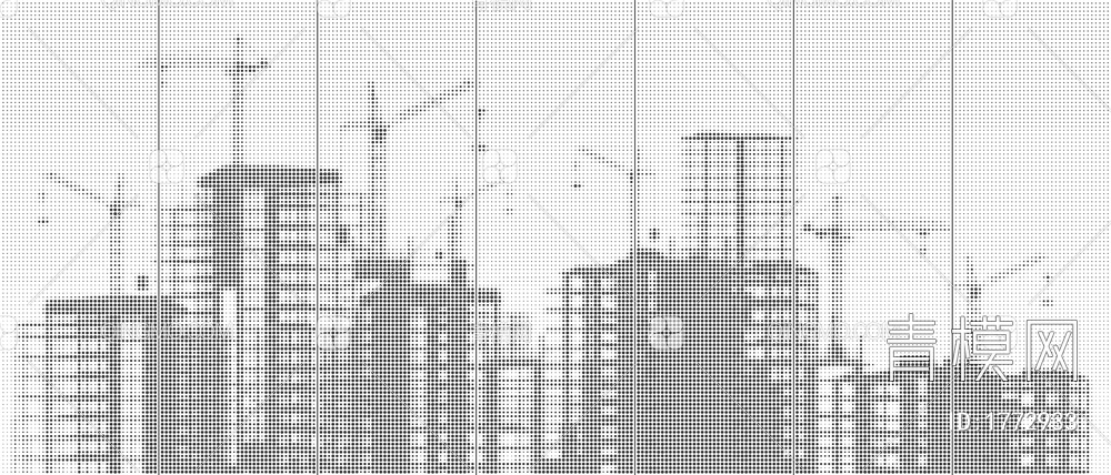 建筑剪影 城市剪影 穿孔铝板贴图