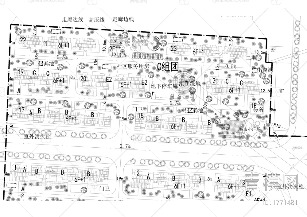 小区院落总平面