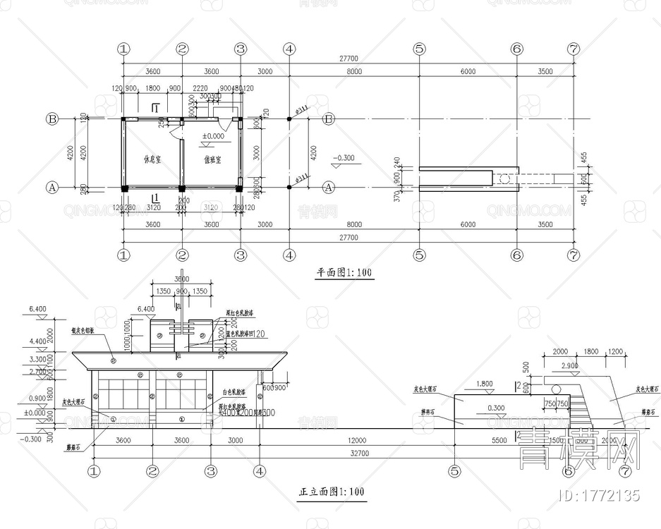 砖混结构小门卫建筑结构图