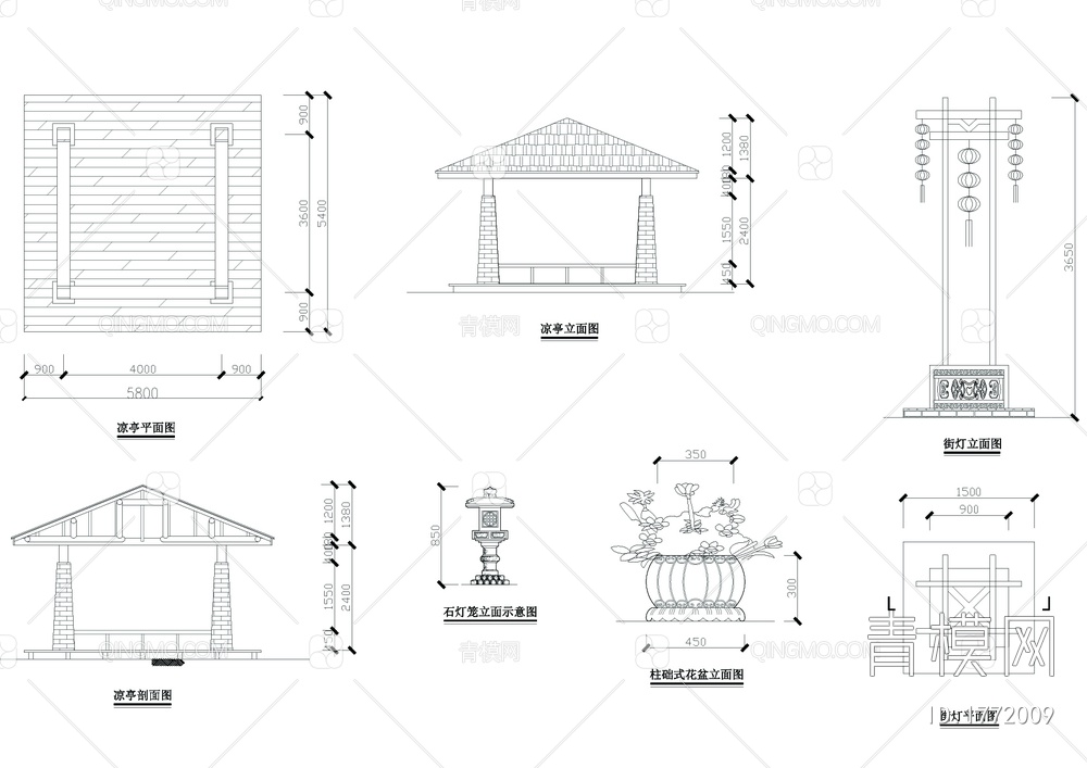 滨河栏杆凉亭象棋广场