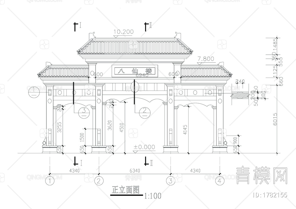 牌楼施工详图