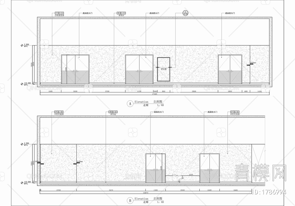 某酒店后勤办公室及厨房区域施工图 办公室 厨房 酒店后勤