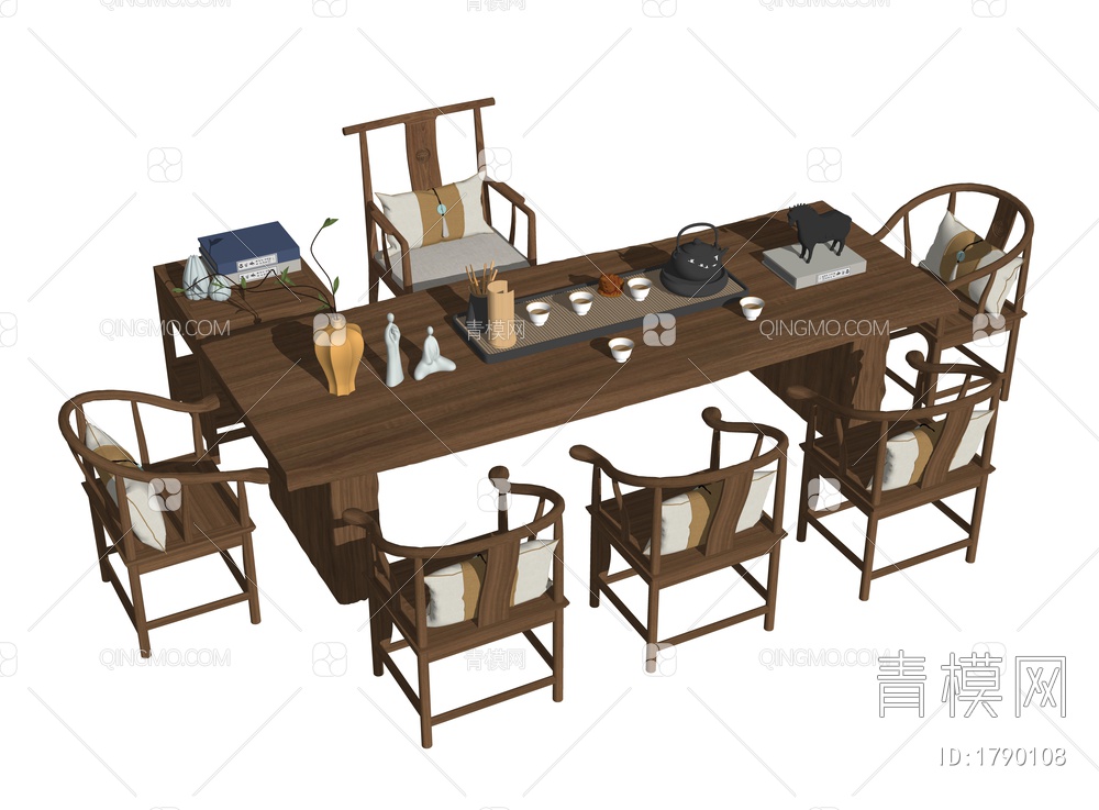 原木茶桌椅