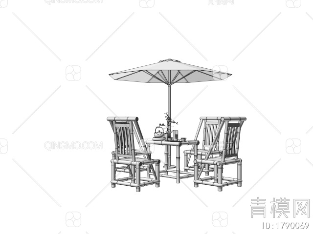 户外桌椅 休闲桌椅 竹编茶桌椅 遮阳伞