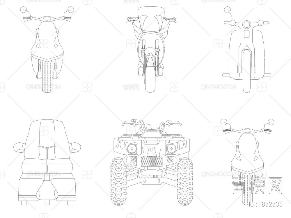 50款高质量摩托车电动车自行车CAD图纸
