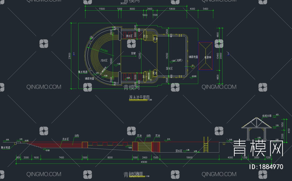 20套游泳池游泳馆CAD施工图