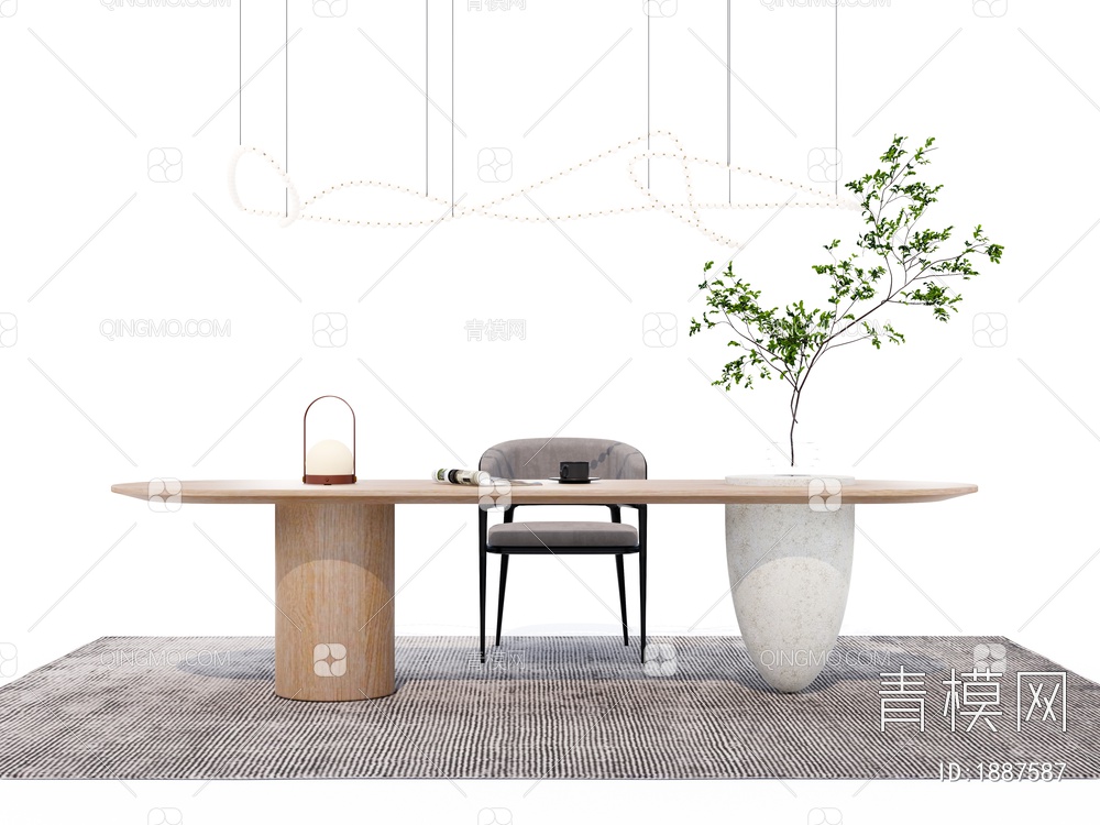 书桌椅 原木书桌