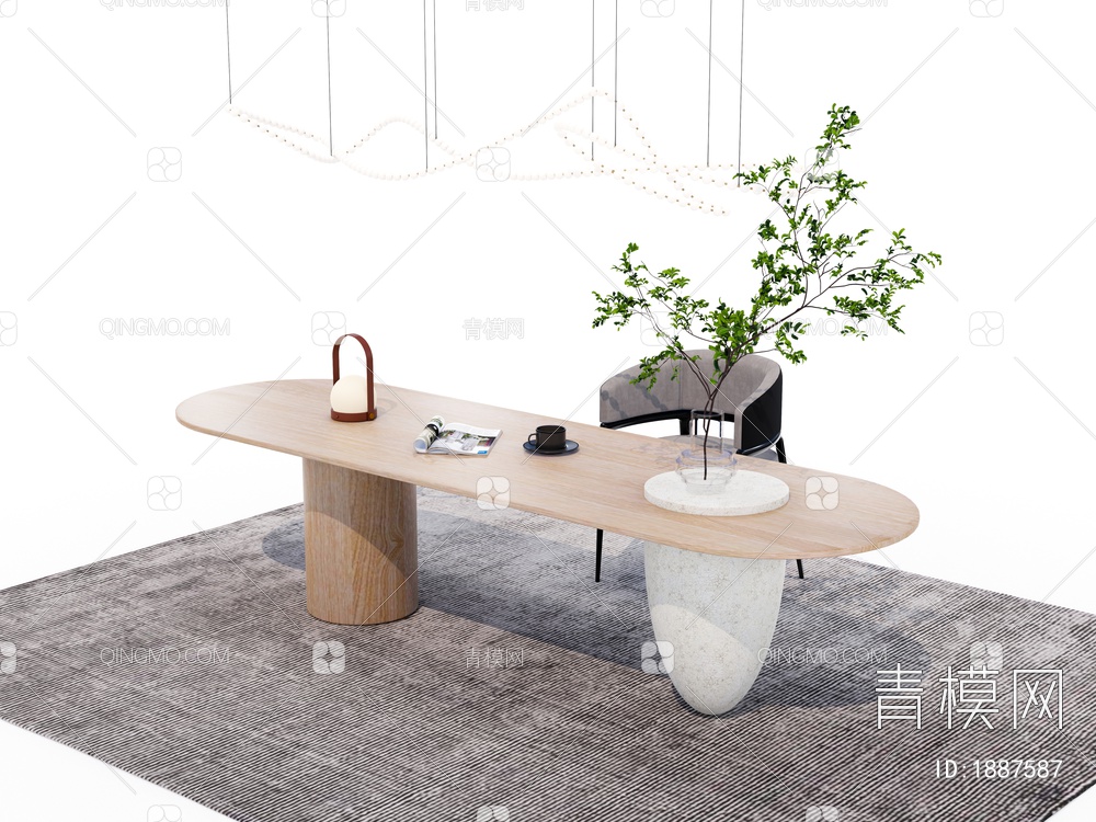 书桌椅 原木书桌