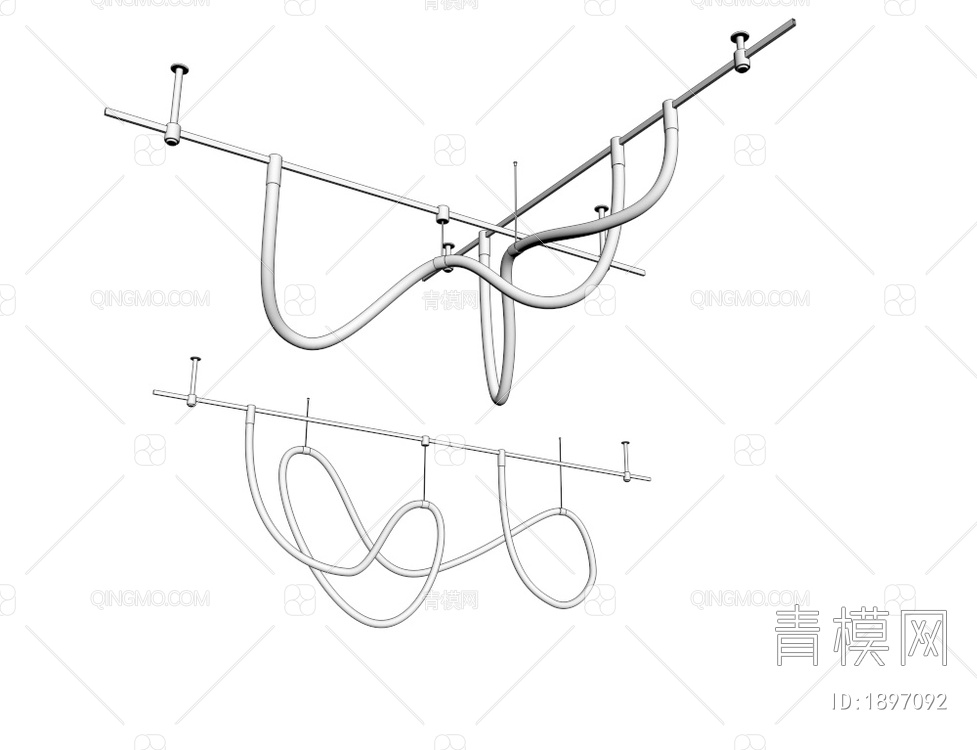 线条吊灯 长吊灯 曲线吊灯