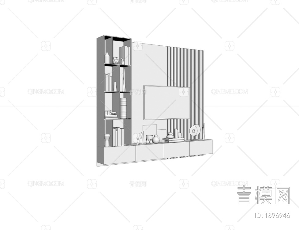 一体式电视柜背景墙