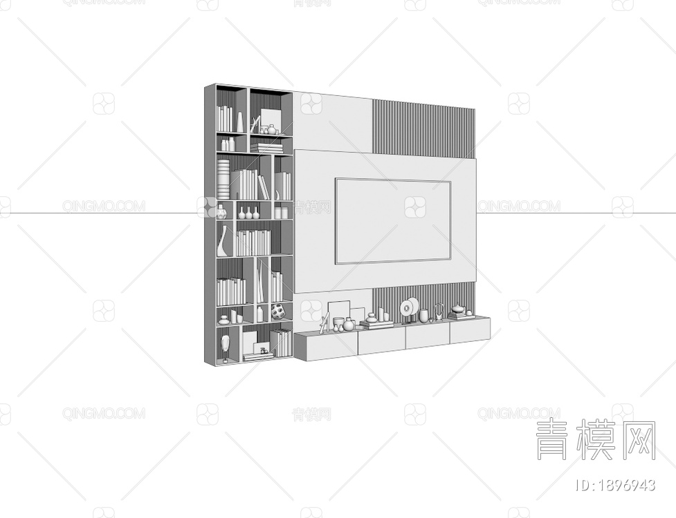 一体式电视柜背景墙