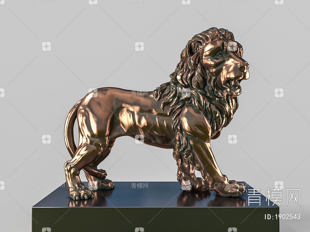 古铜狮子 雕像摆件
