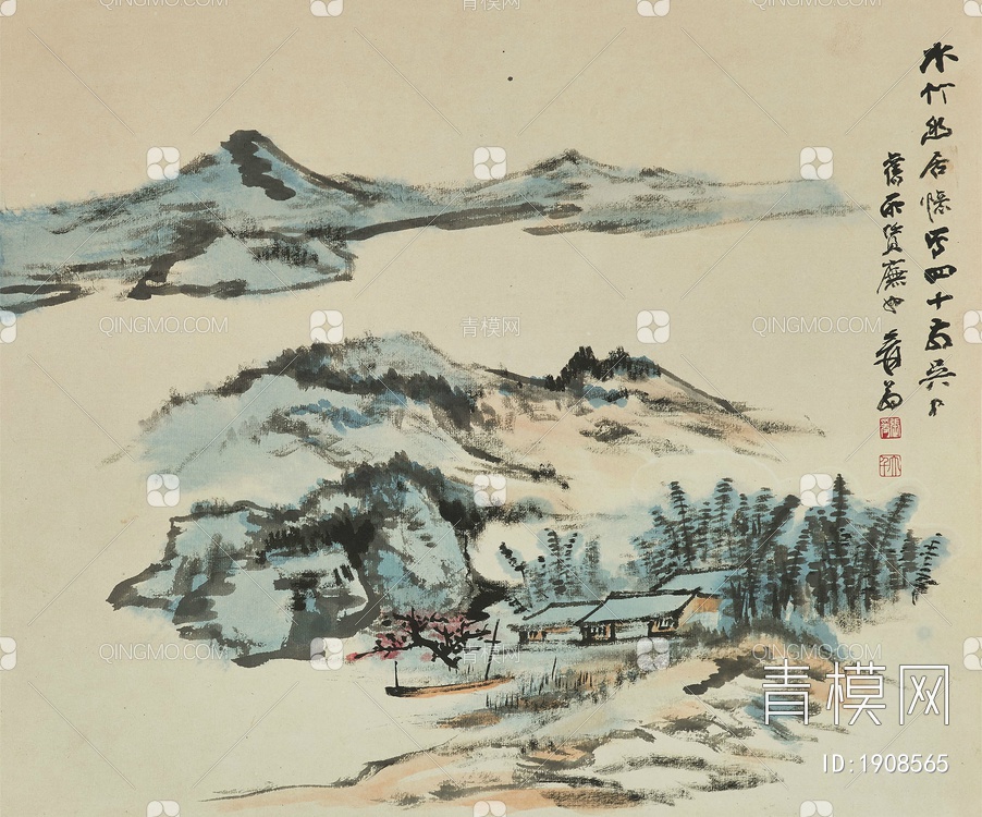 国画 水墨画 张大千 山水画