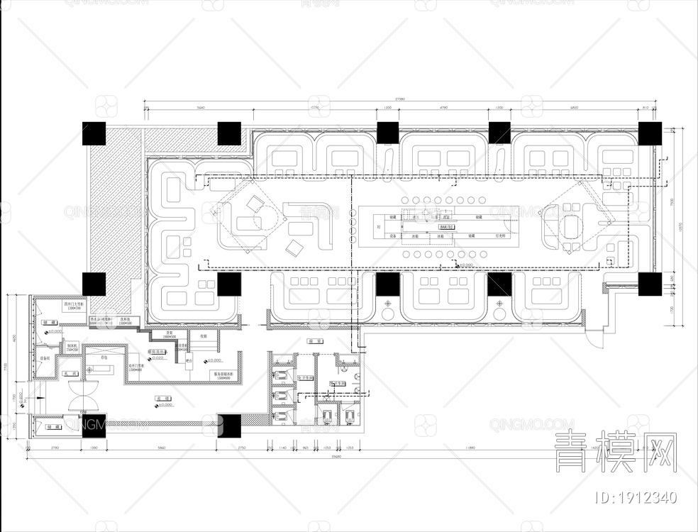 CASH酒吧室内装饰施工图+效果图