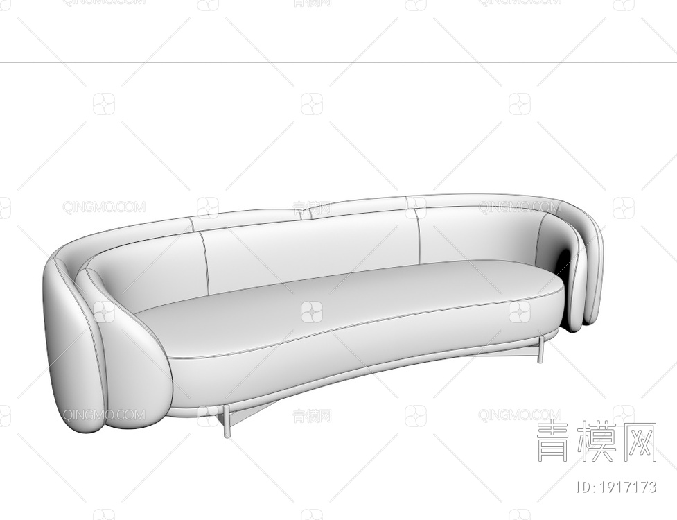 米色多人弧形休闲沙发