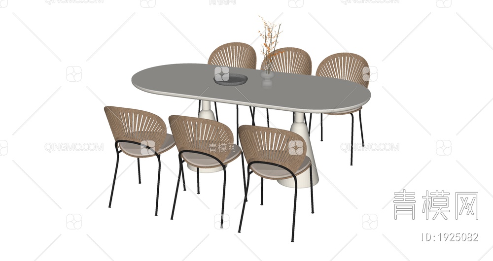 奶油风餐桌椅组合