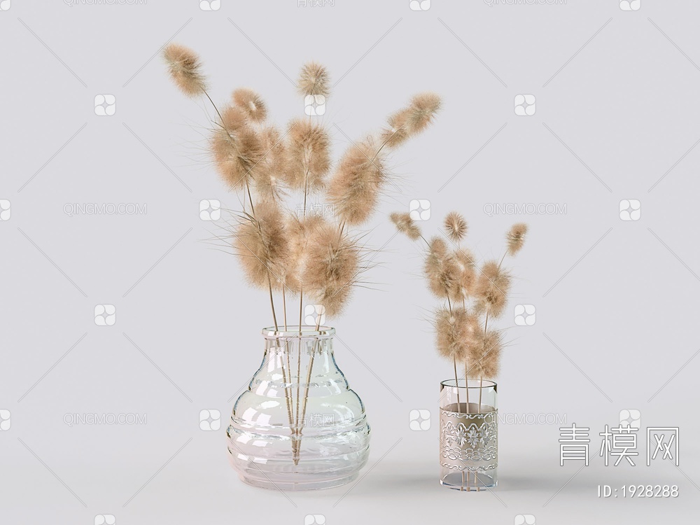 毛绒花球花瓶