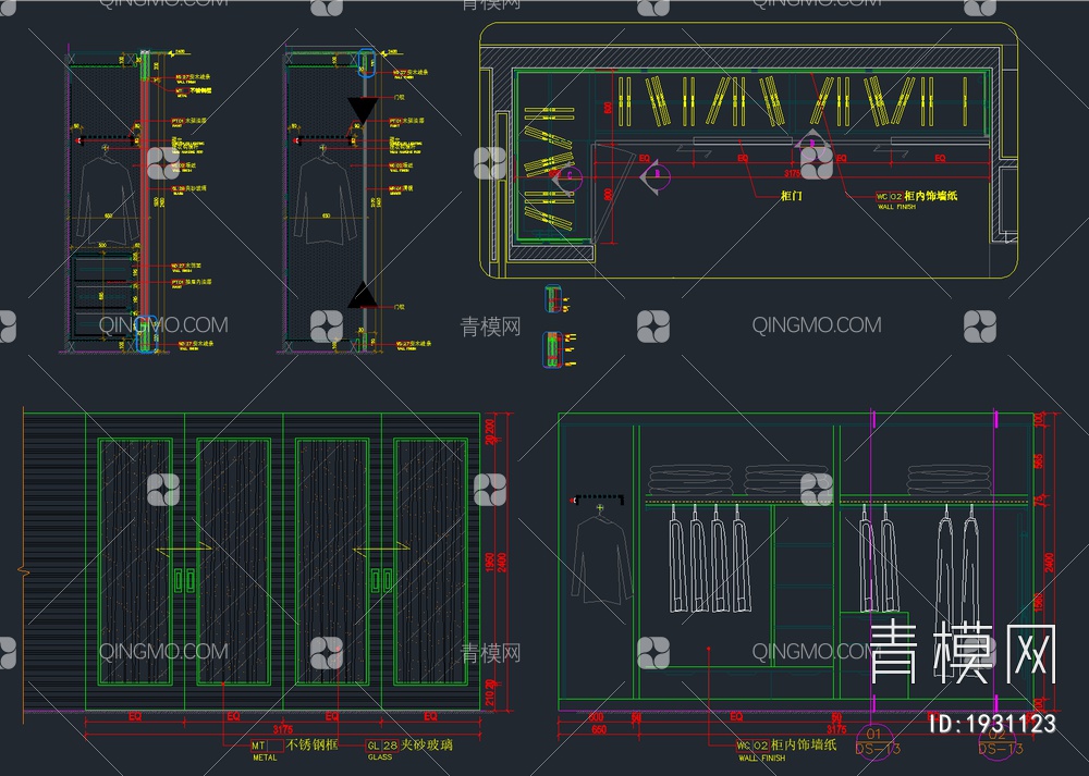 160款精品衣柜CAD节点详图合集