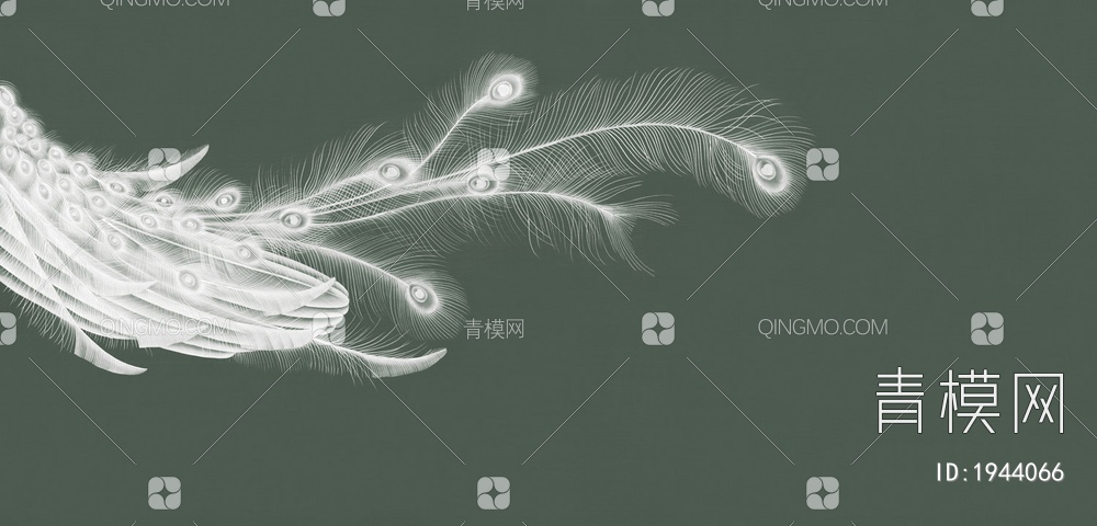 中式壁纸 羽毛