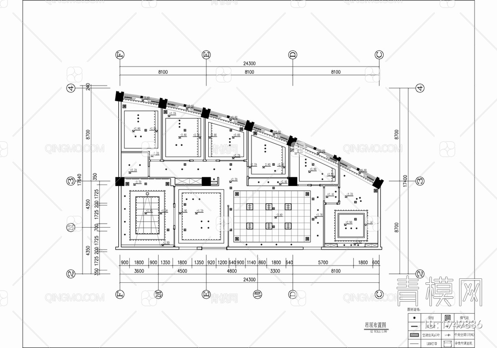 280㎡办公室施工图 办公空间 会议室 开敞办公