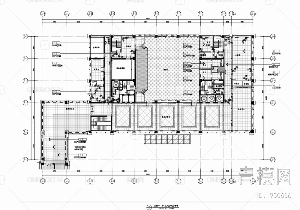 十层办公及会议培训中心施工图 办公室 商务中心 学术报告厅 会议室 报告厅 培训中心