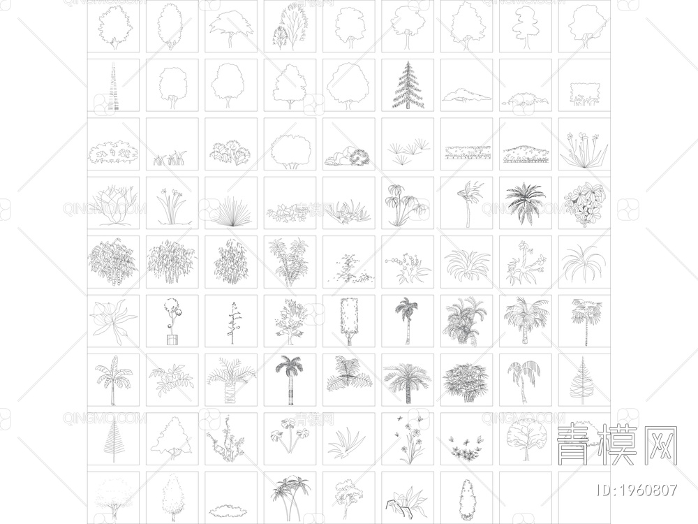 超全园林景观植物CAD图库