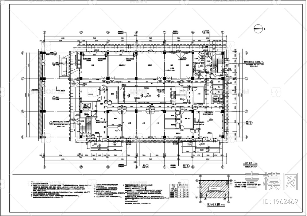 4F3600平医院实验楼建筑施工图带天正
