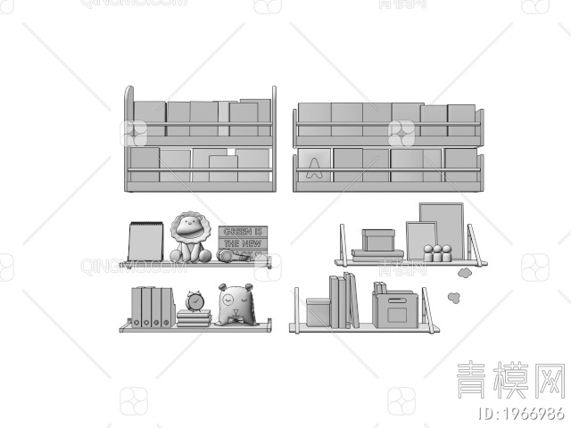 壁挂书架 儿童书籍书本 饰品摆件